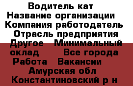 Водитель кат › Название организации ­ Компания-работодатель › Отрасль предприятия ­ Другое › Минимальный оклад ­ 1 - Все города Работа » Вакансии   . Амурская обл.,Константиновский р-н